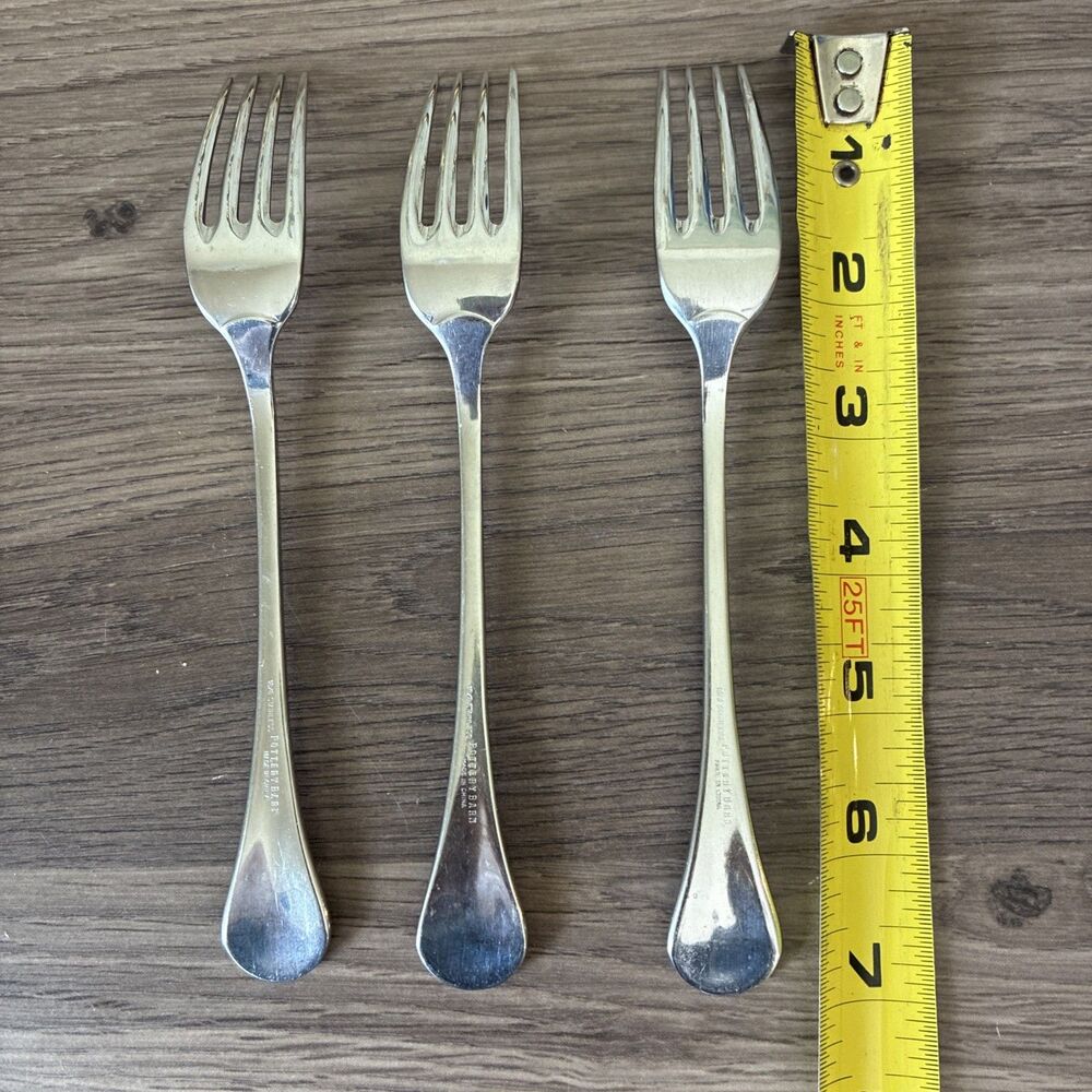 Set of 3 Pottery Barn Salad Forks, Baguette, 18/8 Stainless, Silver, Glossy, 7in - Picture 7 of 7